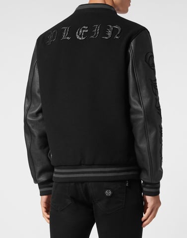Leren Bomber Gothic Plein