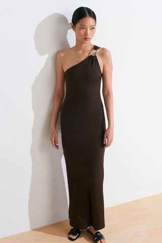 Asymmetrical One-Sleeve Maxi Dress
