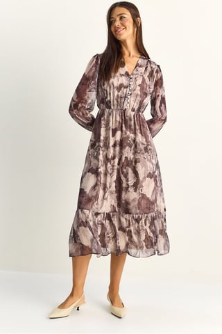 Paisley V-Neck Midi Dress
