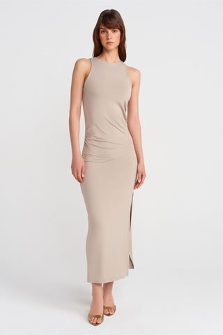Sleeveless Bodycon Maxi Dress With Slit