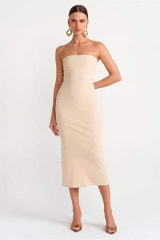 Strapless Bodycon Midi Dress