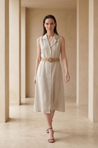 Sleeveless Midi Shirt Dress