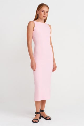 Sleeveless Midi Bodycon Dress With Slit