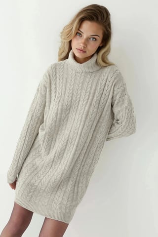 Cable Knit Jumper Dress