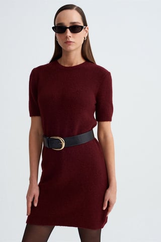 Ribbed Knit Mini Dress