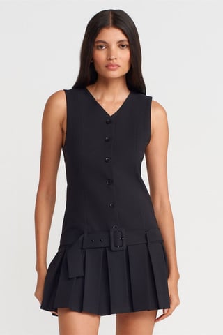 Fitted Belted Mini Dress