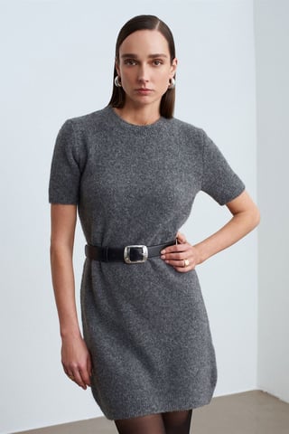 Ribbed Knit Mini Dress