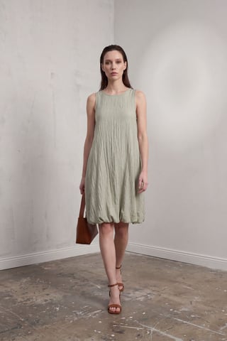 Loose Mini Dress in Textured Lyocell