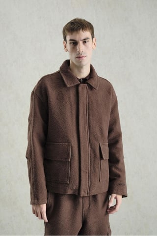 Texturerad Jacquard Bomulljacka