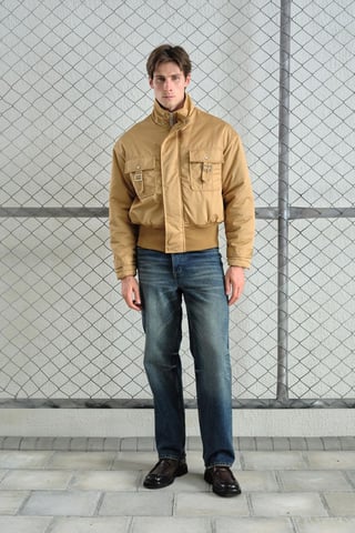 Pocket Detailed Jacket with Zipper Closure