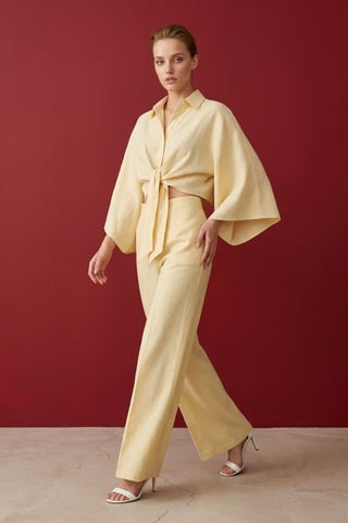 Cotton Co-ord Set with Tie Detail