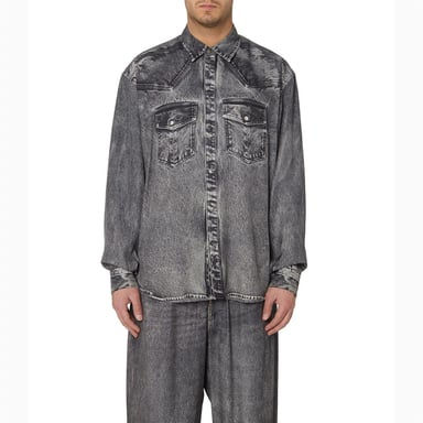 Diesel Mens Gils Denim Shirt (Black/Grey)