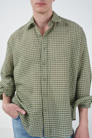 Men's Relaxed Plaid Poplin Shirt