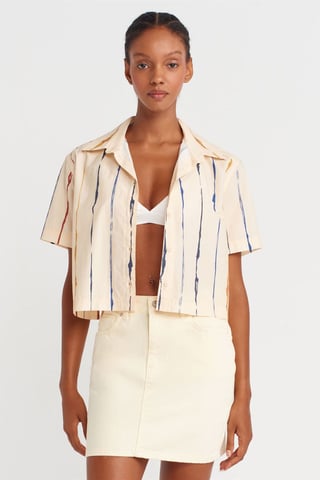 Women’s Striped Crop Shirt