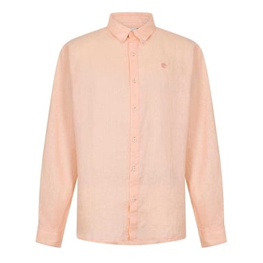 Timberland Mens Linen Relaxed Fit Shirt (Peach)