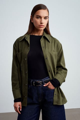 Women's Faux Suede Relaxed Shirt