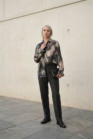 Women's Abstract Velvet Woven Shirt