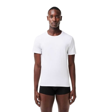 Lacoste Mens Essentials Crew Neck Regular T-Shirt (Pack of 3) (White/Silver/Black)