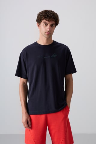 Oversized Cotton-Polyester Crew Neck T-Shirt