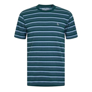 Original Penguin Mens Striped Crew Neck T-Shirt (June Bug)