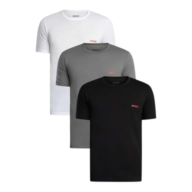 Hugo Mens Triplet Logo T-Shirt (Pack of 3) (Black/Grey/White)