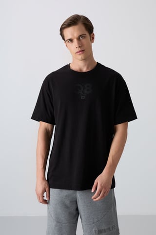 Oversized Printed Logo Crew Neck T-Shirt