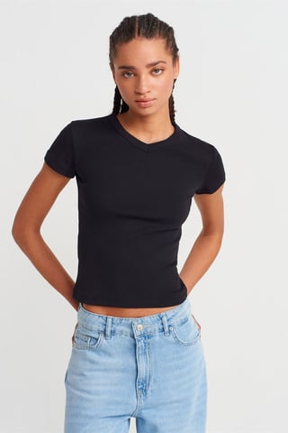 Slim Fit Cotton V-Neck T-Shirt