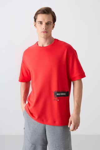 Oversized Cotton-Blend Crew Neck T-Shirt