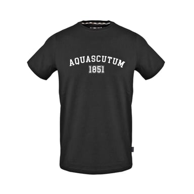 Aquascutum Mens Arched Logo Crew Neck T-Shirt (Black)