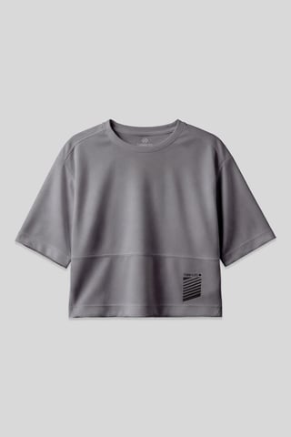 Oversized Polyester Crew Neck T-Shirt With Pocket