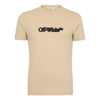 Off White Mens Spray Logo Regular T-Shirt (Brown/Black)