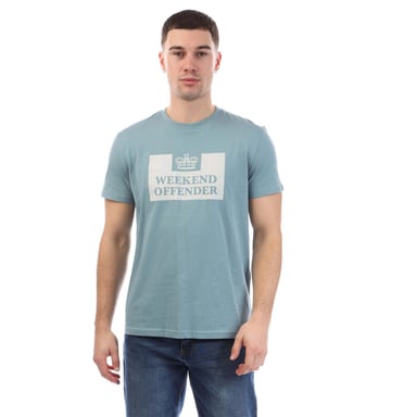 Weekend Offender Mens McMoney Box Logo T-Shirt (Light Blue)