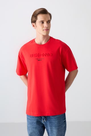 Överdimensionerad T-shirt i bomull-polyester med logga