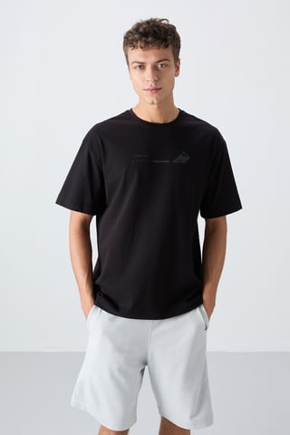 Oversized Cotton-Polyester Crew Neck T-Shirt
