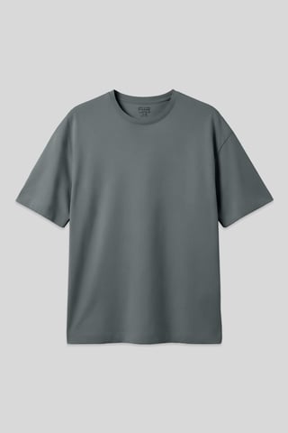 Oversized Cotton Blend Crew Neck T-Shirt