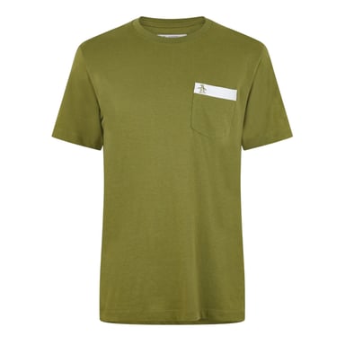 Original Penguin Mens Logo Chest Pocket T-Shirt (Olive Branch)