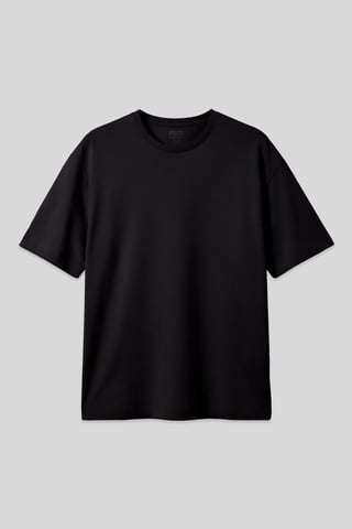 Oversized Cotton Blend Crew Neck T-Shirt