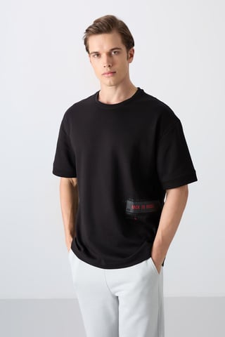 Oversized Cotton-Blend Crew Neck T-Shirt