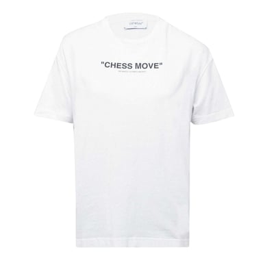 Off White Womens/Ladies Chess Move Cotton T-Shirt (White/Black)