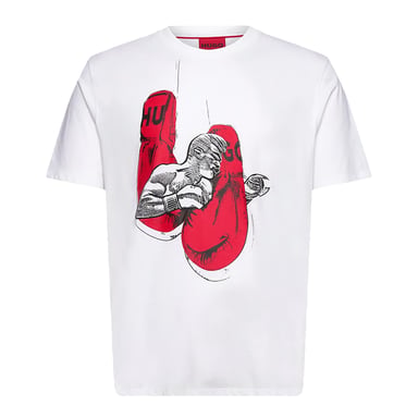 Hugo Boss Mens Boxing Gloves Regular T-Shirt (White)