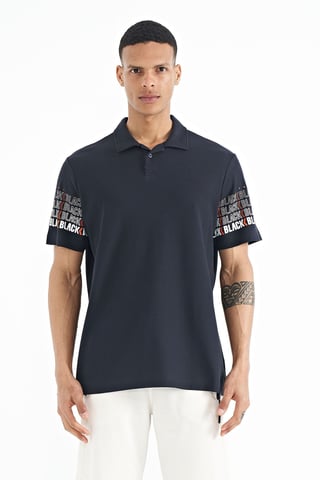 Men's Cotton Polo Collar Printed T-Shirt