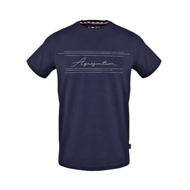 Aquascutum Mens Signature Crew Neck T-Shirt (Navy)