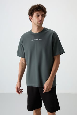 Överdimensionerad Tryckt Crew Neck T-Shirt