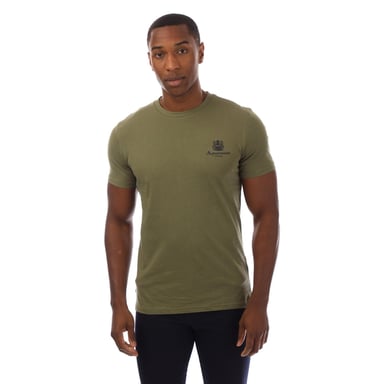 Aquascutum Mens London Chest Logo Crew Neck T-Shirt (Green/Navy)