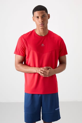 Men's Solid Polyester Crew Neck T-Shirt