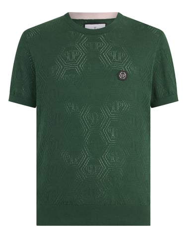 Round Neck T-Shirt Openwork Monogram Monogram