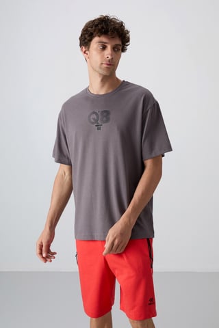 Oversized Printed Logo Crew Neck T-Shirt
