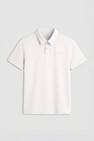 Herrarnas bomullselastan polo t-shirt