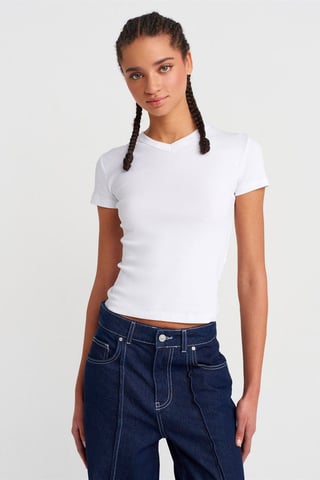 Slim Fit Cotton V-Neck T-Shirt
