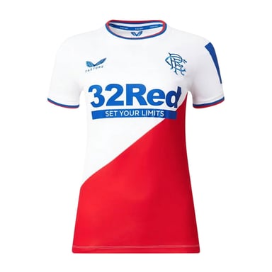 Castore Womens/Ladies 2023 Rangers FC Away Shirt (White/Red)